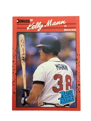 Excellent: Vintage 1990 Donruss Kelly Mann Atlanta Braves Rookie Card - Image 1 of 2