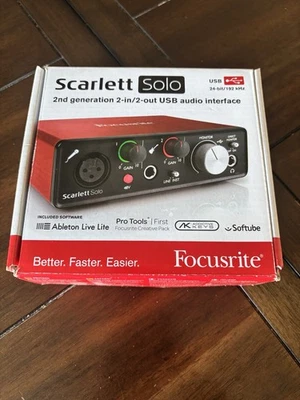 Focusrite Scarlett Solo 2nd Gen USB Audio Interface Studio Recording - Image 1 of 4