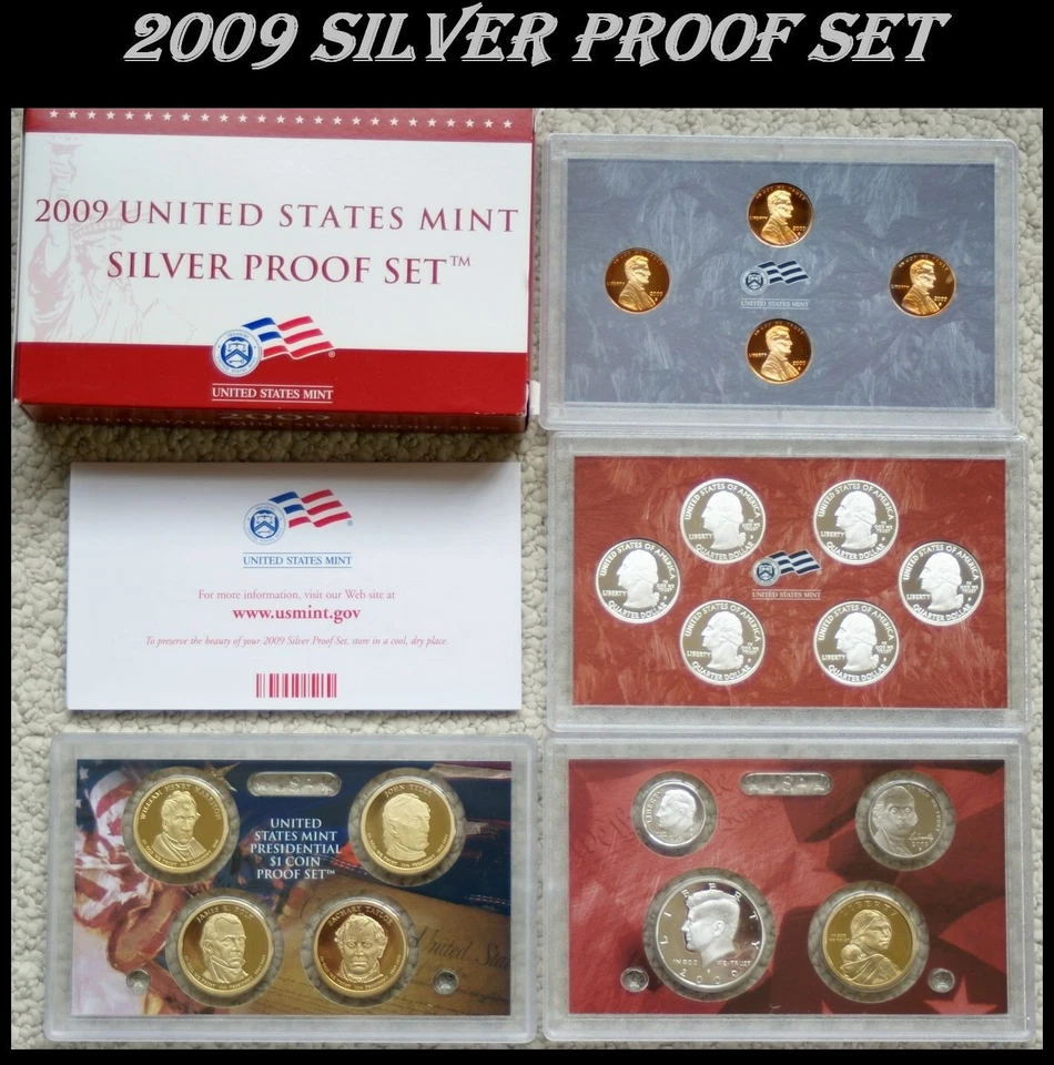 Juego de 20 monedas 2009 S US Mint Silver Proof hfr COMPLETO COMO EMITIDO Foto 1 de 1