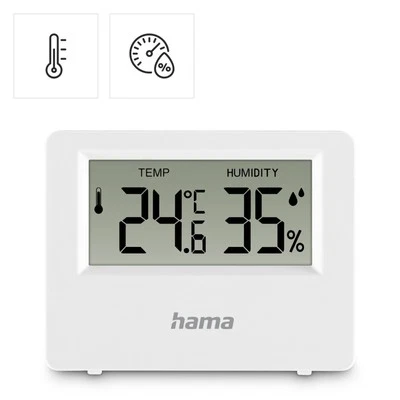 Hama digital Thermo Hygrometer Mini Thermometer für Innen Außen Luftfeuchtigkeit - Bild 1 von 4