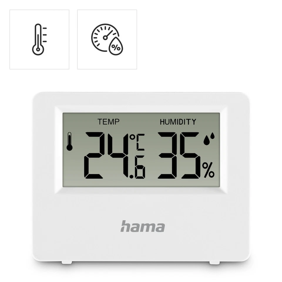 Hama digital Thermo Hygrometer Mini Thermometer für Innen Außen Luftfeuchtigkeit - Bild 1 von 4