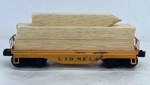 Lionel 6151 Flat Lumber Log Car with Custom Load in Yellow Postwar Model Railway - Picture 1 of 10