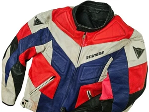 *HOT Men's DAINESE SPORTS BIKER MOTORCYCLE ARMOR GUARD MULTI LEATHER Jacket 56 M - Picture 1 of 21