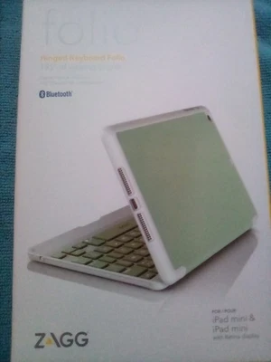 Zagg Hinged Keyboard Folio Case For iPad Mini 8x5 New In Box Light Green - Image 1 of 4