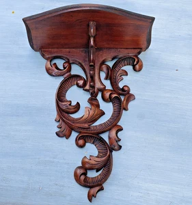Consola de pared rococó Louis Philippe antigua siglo XIX tallada artísticamente - Imagen 1 de 9