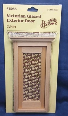 Vintage Dollhouse Exterior Door 1:12 Miniature Houseworks 6033 Full Window - Image 1 of 4