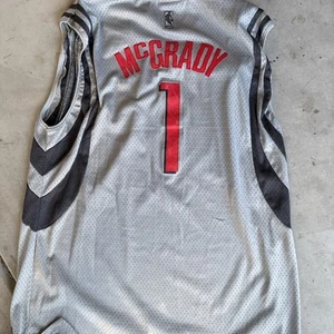Vintage Adidas Houston Rockets Tracy McGrady #1 Stitched Jersey Gray Silver 2XL - Picture 1 of 7