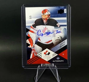 Carter George 5/5 Auto 2024 Upper Deck Team Canada Juniors Hockey LA Kings Black - Picture 1 of 14
