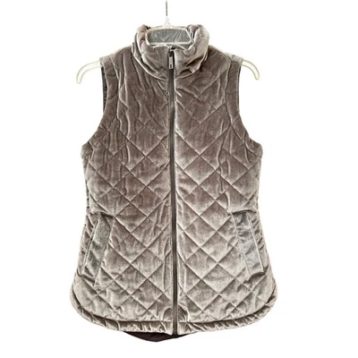 Kenneth Cole New York Quilted Silver Velvet Vest Women’s XS Excellent Condition  - Image 1 of 4