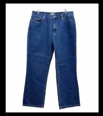 Pantalones de mezclilla azules rectos calce relajado clásico talla 36 x 30 100 algodón Outdoor Life Foto 1 de 4