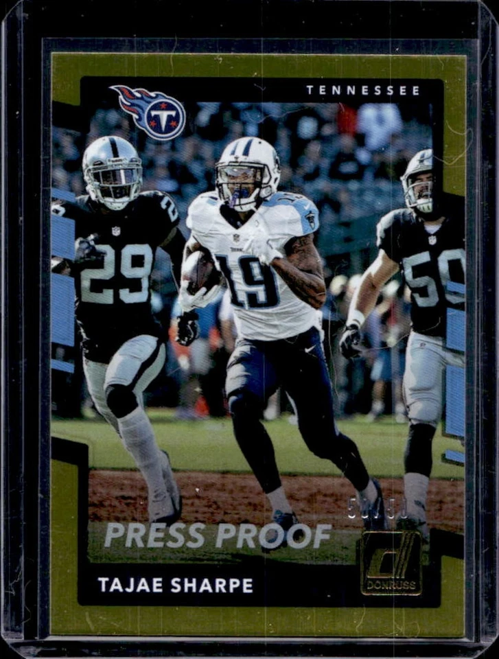 2017 Donruss Tajae Sharpe Press Proof Gold #50/50 Titans - Image 1 of 2