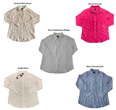 GAP女式长袖宽松亚麻领纽扣上衣 — 第 1/3 张图片