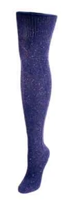 Wool Speckled Knee High Boot Socks Blue Women's Size 9-11 Novelty Fashion New - Picture 1 of 2