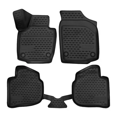Tapis De Sol Caoutchouc À Bords Hauts Pour Skoda Rapid 1 2013-2020 4-Pcs - Photo 1/4
