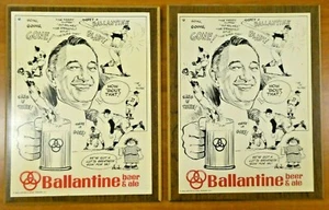 Menge 2 Mel Allen Ballentine Bier Baseball Plaketten 10 "x 13" - Bild 1 von 2