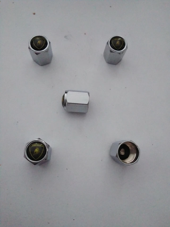 Set of 5 Wheel Tire Caps Air Valve Stem Cover For LAMBORGHINI Truck Car  Foto 1 de 1