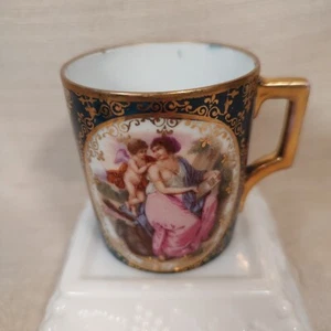 Antique Placeholder Austria Front Medalion Porcelain Royal Vienna Crack AS/IS - Picture 1 of 11