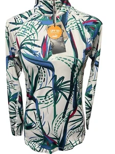 Puma Women's X-Small YouV Paradise Golf Pullover 1/4 Zip Long Sleeve 50+ UPF NEW - Picture 1 of 8
