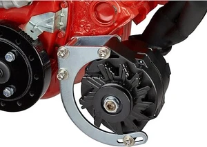 Chrome, Small Block Chevy Short Water Pump Low Mount Alternator Bracket 327 350 - Picture 1 of 14