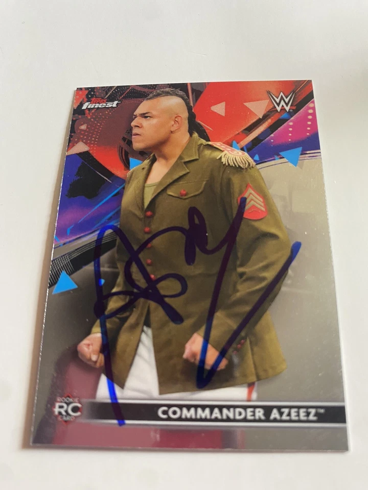 Commander Azeez WWE Signed 2021 Topps Finest Card # 50 - Image 1 of 1