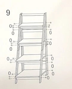 Dark Walnut 4 Tier Ladder Shelf (Bookshelf Storage Rack Plant Stand) - Picture 1 of 4