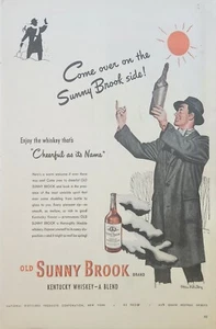 1947 Sunny Brook kentucky whiskey vintage ad cheerful as its name - Picture 1 of 1