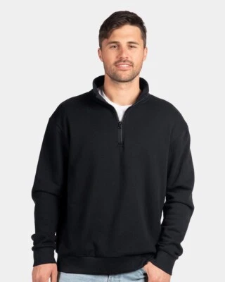 Next Level - Fleece Quarter-Zip Pullover Black Pick Size - Image 1 of 3