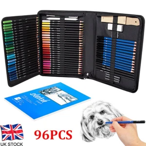 96PCS Professional Artist Pencils Set Drawing Sketching Colouring Art Kit Adult - Picture 1 of 11