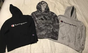 ADIDAS & CHAMPION Boys L/S Hoodies Lot Of (3) Size Medium Athletic Outdoors EUC - Picture 1 of 7