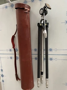 Vintage Quick Set Tripod Model E12 Elevator Junior with Leather Case - Picture 1 of 12