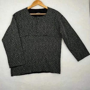 Comme Des Garcons Avantgarde Schwarz Weiß Struktur Trikot Minimalistisch Pullover M - Bild 1 von 7