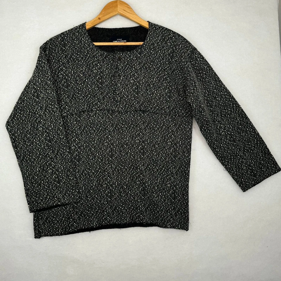 Suéter Minimalista Comme Des Garcons Avant Garde Negro Blanco Texturizado Tricot M Foto 1 de 4
