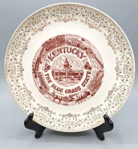 Plato de estado de recuerdo de porcelana vintage KENTUCKY "The Blue Grass State" - 10" - Imagen 1 de 4