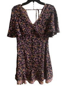 Anthropologie band of gypsies floral flutter sleeves mini dress Small NWT - Picture 1 of 8