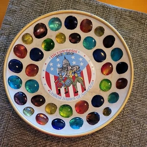 Vintage Bicentennial USA Ceramic Porcelain Plate glass beads so Rare Collectible - Bild 1 von 7