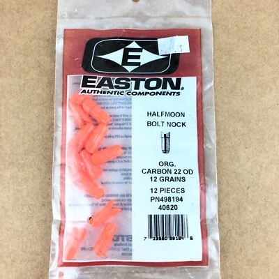 Easton 12 Pc. Carbon Bolt Halfmoon Nock 12 Grains 22 OD Florescent Orange 998184 - Image 1 of 2