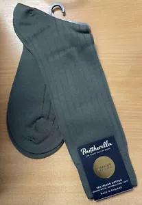 Pantherella Mens Pembrey Long Cotton Socks, Olive Khaki, UK 7.5-9.5 - Picture 1 of 1