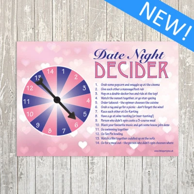 DATE NIGHT DECIDER - His Hers Boyfriend Girlfriend Valentines Day Birthday Gift - Image 1 of 4
