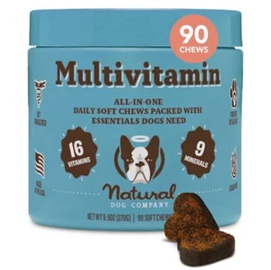 MULTIVITAMIN Dogs Vitamins Supplements 90ct NATURAL DOG COMPANY EXP 04:25 - Picture 1 of 5