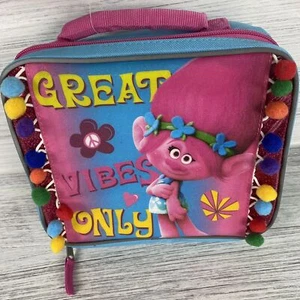 Trolls Great Vibes Lunch Box School Outdoor Insulated Food Bag Girls Pom Pom - Picture 1 of 4