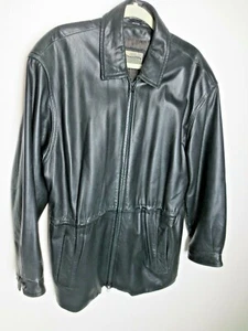 Chaqueta de cuero Robert Comstock Endurance piel de cordero talla 40 ¡suave mantequilla! Negro M-L - Imagen 1 de 11