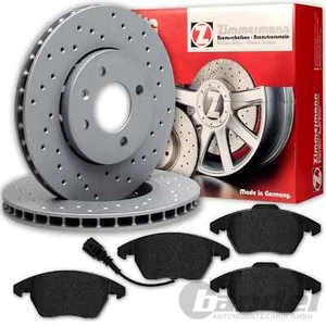 Zimmermann SPORT BREMSSCHEIBEN + BELÄGE VORNE für VW GOLF 5 6 TOURAN AUDI A3 8P - Afbeelding 1 van 6