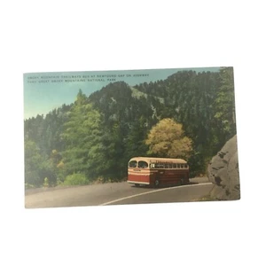 Trailways Bus Smoky National Park Postkarte Berge Leinen Nc Vintage verschickt 1948 - Bild 1 von 5