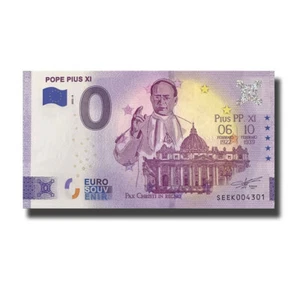 Billete de recuerdo de 0 euros Papa Pío XI Italia BUSCAR 2022-8 billetes billete de cero euros - Imagen 1 de 3
