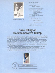 Página de recuerdo #8611 22c Duke Ellington #2211 USPS - Imagen 1 de 1