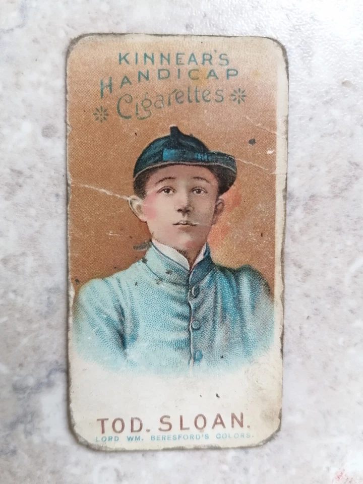 KINNEARS HANDICAP cigarette card TOD SLOAN LORD BERESFORD - JOCKEY COLOURS  1898 - Image 1 of 2