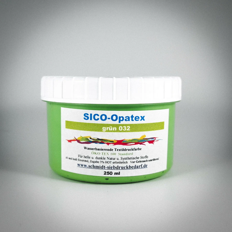 250ml SICO OPATEX 032 Grün | Siebdruckfarbe helle & dunkle Textilien | HKS 65