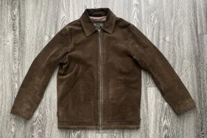 Banana Republic braune Wildleder 100 % echtes Leder Reißverschluss Jacke Herren - XS - Bild 1 von 7