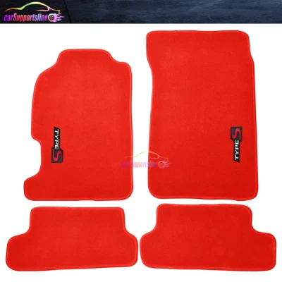 Подходит для 97–01 Honda Prelude красные нейлоновые напольные коврики противоскользящие коврики с типом S - Изображение 1 из 2