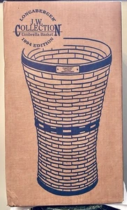 Longaberger 1994 JW Collection Umbrella Basket With Plastic Protector w/ Box - Picture 1 of 14